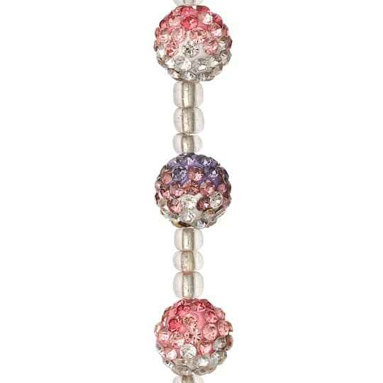 Lavender &#x26; Pink Rhinestone Round Ball Beads, 10mm by Bead Landing&#x2122;